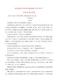 中考语文精选题集(浙江专用)专题14散文阅读(原卷版+解析)