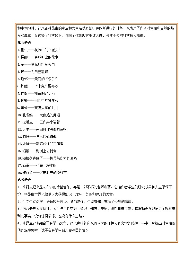 中考语文一轮复习名著导读练习专题07 八上《昆虫记》（解析版）第2页