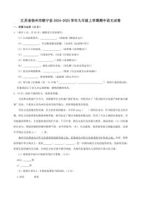 2024～2025学年江苏省徐州市睢宁县九年级(上)期中语文试卷(含答案)