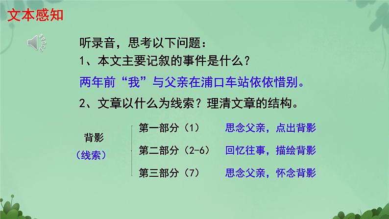 初中语文人教部编版八年级上册 14 背影   课件第7页