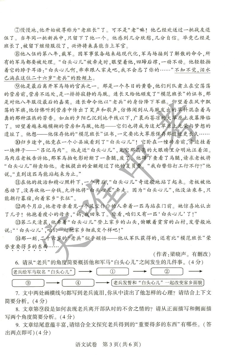 2023河南中考真题语文试卷+答案(PDF版)第3页