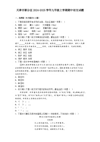 天津市部分区2024-2025学年九年级上学期期中语文试题