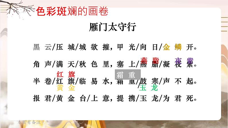 初中语文人教部编版八年级上册 雁门太守行  课件第6页