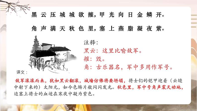 初中语文人教部编版八年级上册 雁门太守行  课件第7页