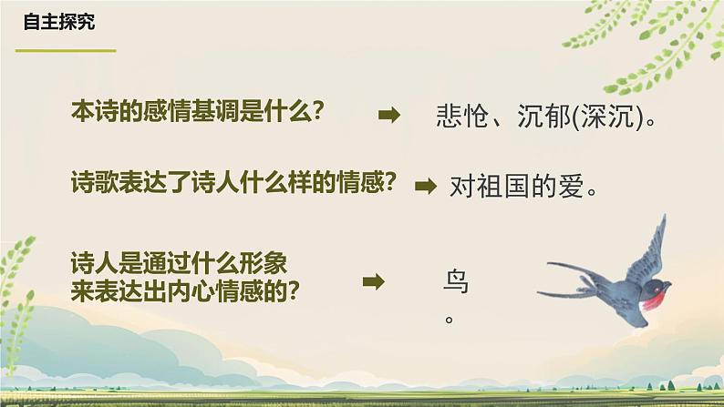 初中语文人教部编版九年级上册 3 我爱这土地  课件第5页