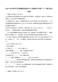 2024-2025学年江苏省南通市海安市13校联考七年级（上）期中语文试卷（含详细答案解析）