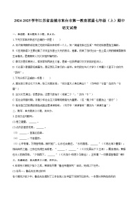 2024-2025学年江苏省盐城市东台市第一教育联盟七年级（上）期中语文试卷（含详细答案解析）