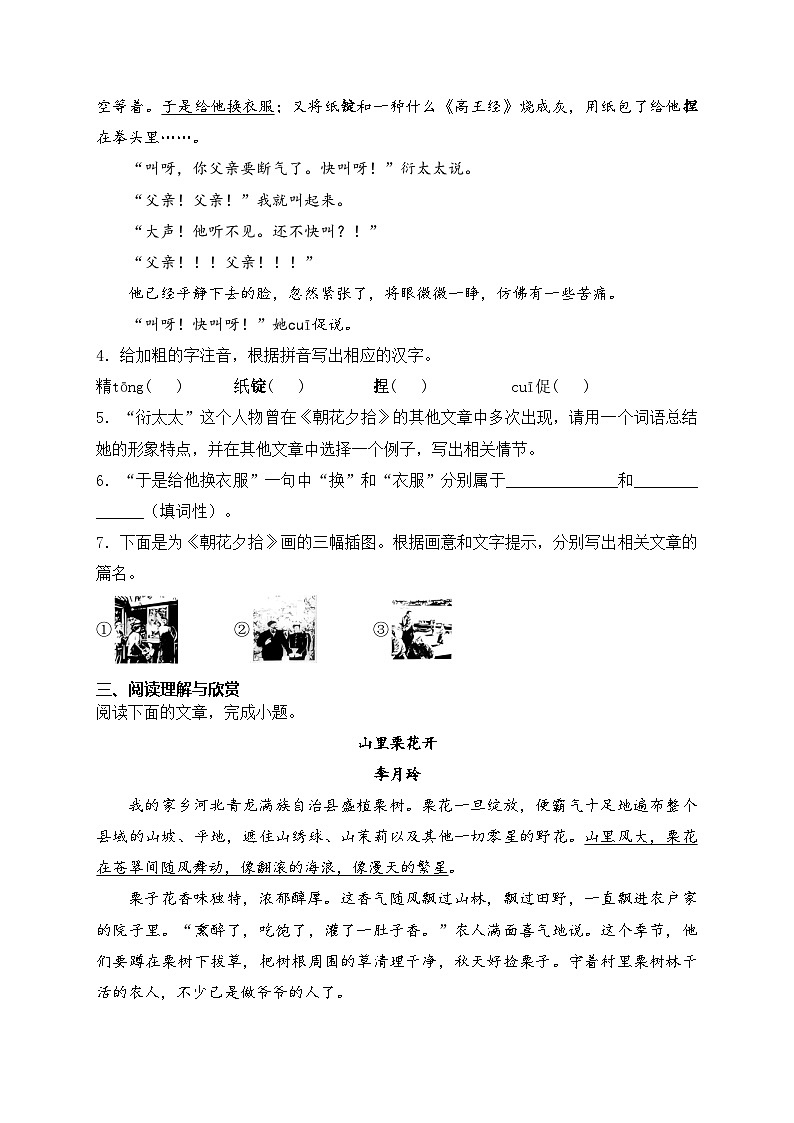 安徽省蚌埠市2024-2025学年七年级上学期期中考试语文试卷(含答案)第2页