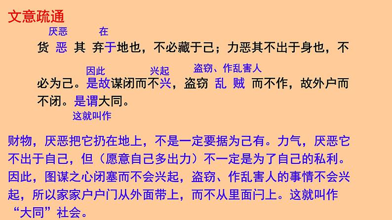 初中语文人教部编版八年级下册 大道之行也 课件第6页