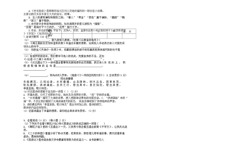2023-2024学年黑龙江省绥化市绥棱六中九年级（上）月考语文试卷（10月份）.第2页