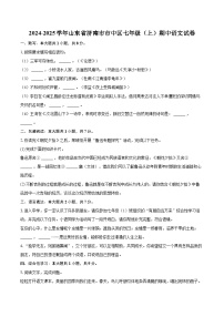 2024-2025学年山东省济南市市中区七年级（上）期中语文试卷（含详细答案解析）
