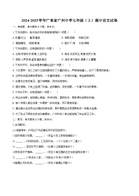 2024-2025学年广东省广州中学七年级（上）期中语文试卷（含详细答案解析）