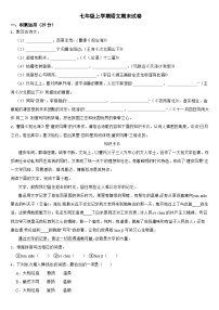 广东省江门市台山市2024年七年级上学期语文期末试卷【附答案】