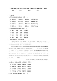 天津市南开区2024-2025学年八年级上学期期中语文试题