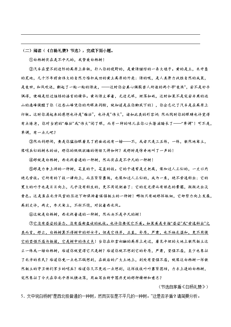 专题06散文阅读复习（原卷版）第3页