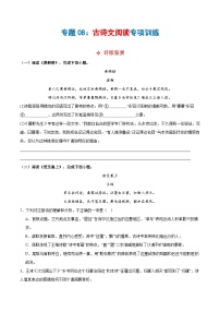 专题08 文言文阅读&古诗词鉴赏（专项训练）-2024-2025学年八年级语文上学期期末复习考点梳理与专项训练（统编版）