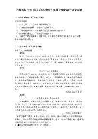 上海市长宁区2024-2025学年九年级上学期期中语文试题