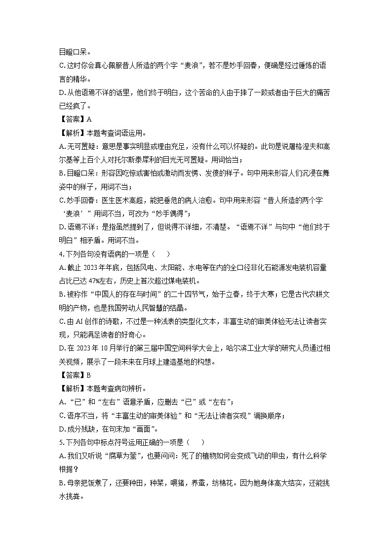 2024年山东省泰安市中考真题语文试卷第2页