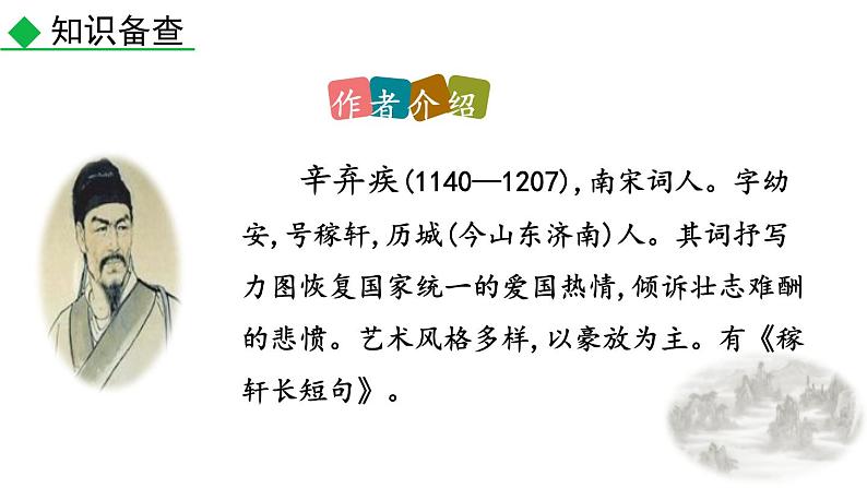 人教部编版（2024）九年级语文下册12词四首-破阵子·为陈同甫赋壮词以寄之课件第2页