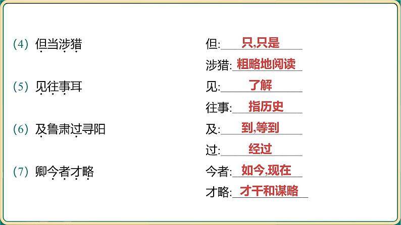 2025年中考语文二轮专题复习-《七年级下册教材篇文言文基础通关及词句篇迁移练》课件第3页