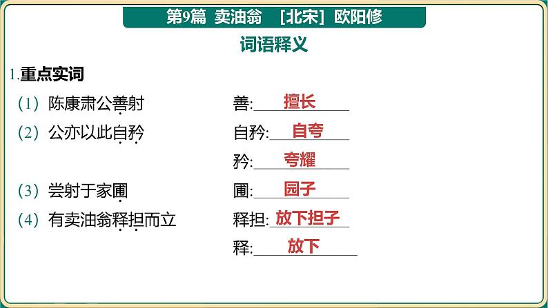 2025年中考语文二轮专题复习-《七年级下册教材篇文言文基础通关及词句篇迁移练》课件第7页