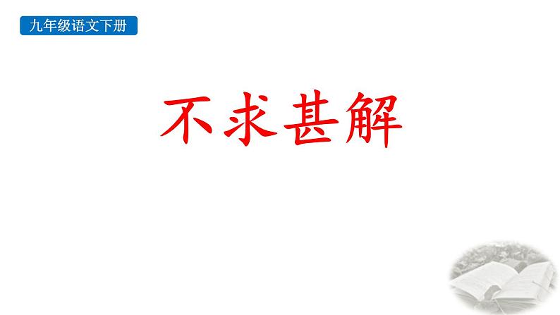 人教部编版（2024）九年级语文下册13.1不求甚解课件第1页