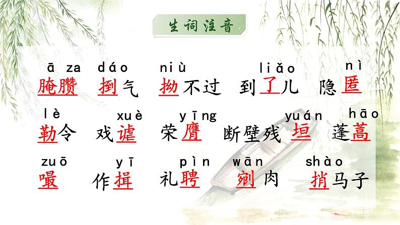 人教部编版初中语文九年级上册 《8.蒲柳人家》课件第6页