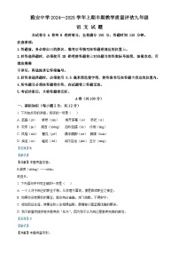 四川省雅安中学2024-2025学年九年级上学期期中语文试题（解析版）-A4