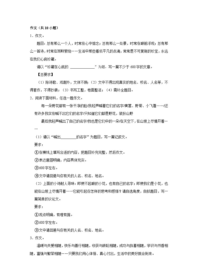 2025年中考语文复习：半命题作文写作技巧精讲（含练习题及范文）第2页