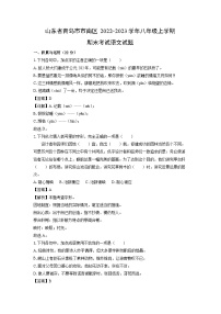 山东省青岛市市南区2022-2023学年八年级(上)期末考试语文试卷(解析版)