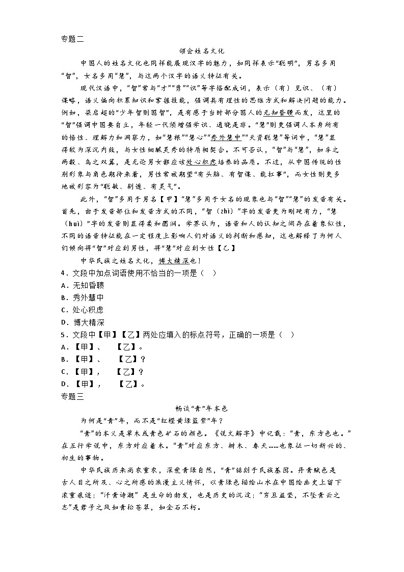 北京市首都师范大学附属中学2024-2025学年九年级上学期期中语文试题第2页