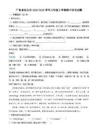 广东省汕头市2024-2025学年八年级上学期期中语文试题（解析版）