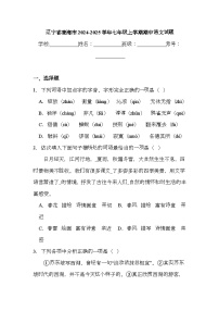 辽宁省凌海市2024-2025学年七年级上学期期中 语文试题（含解析）