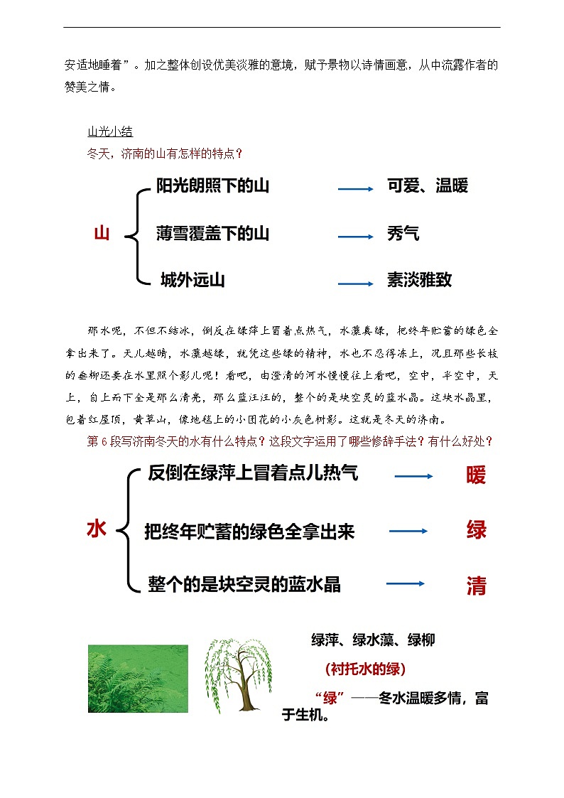 第2课 济南的冬天 第2课时 教学设计第3页