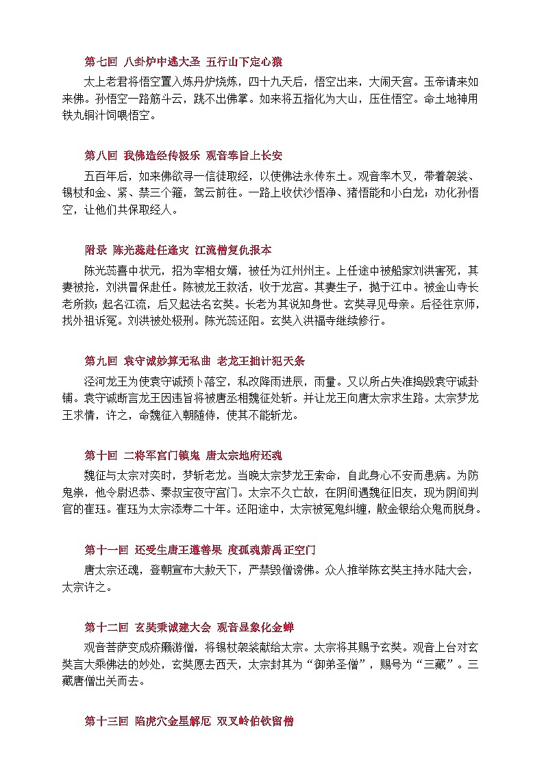 《西游记》100回内容概括第2页
