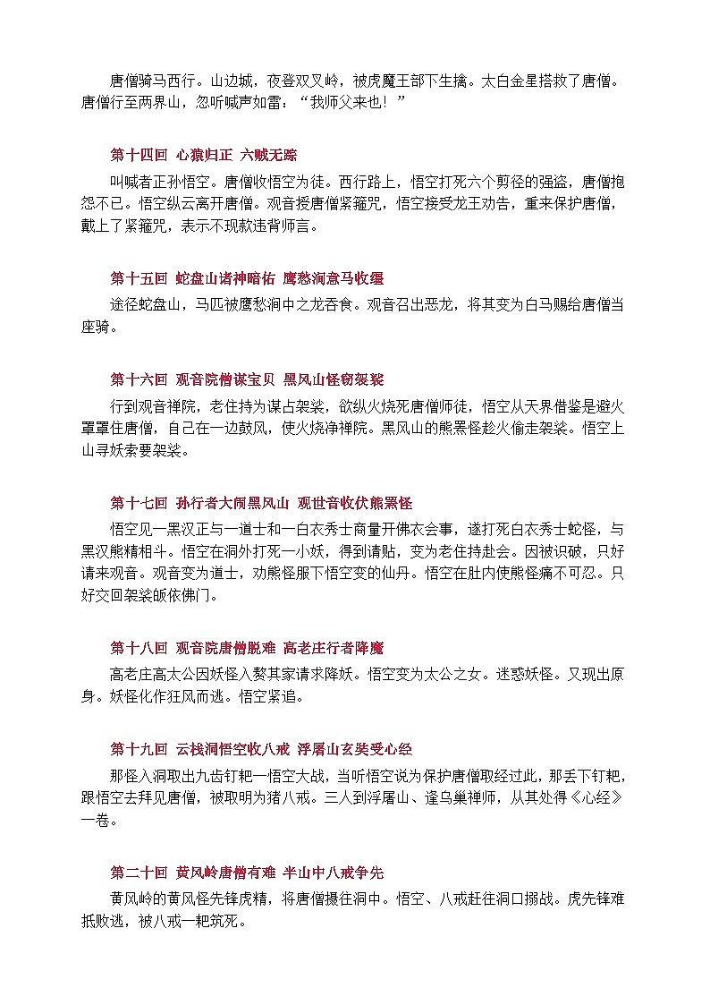 《西游记》100回内容概括第3页