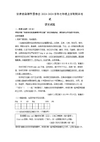 2023~2024学年甘肃省白银市景泰县七年级上学期期末考试语文试卷(解析版)