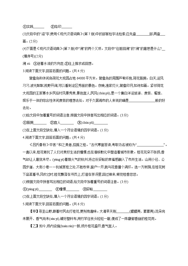 专题练2 积累与运用（二）-【专题练】2025年中考语文一轮复习考点专题练（含答案）第2页