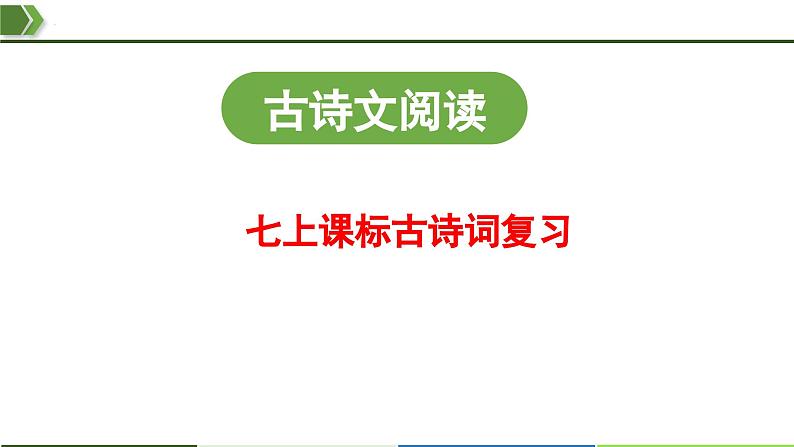 2025中考语文复习：部编版七年级上册古诗词复习（课件）第1页