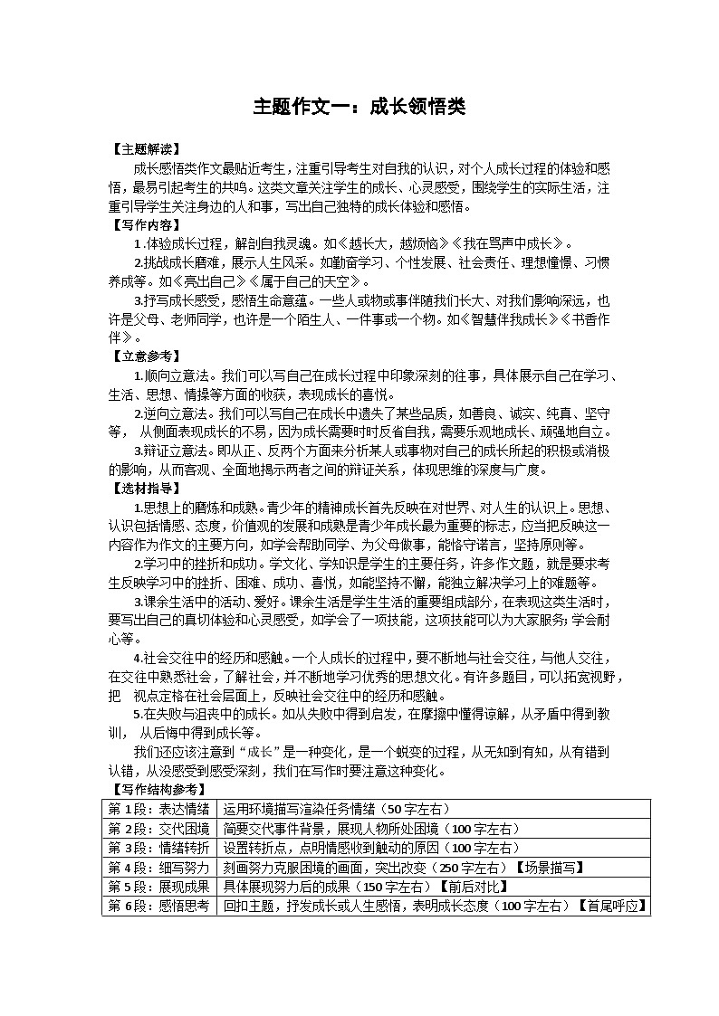 中考作文期末复习课件：五大作文主题学案第2页