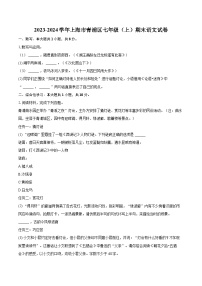 2023-2024学年上海市青浦区七年级（上）期末语文试卷（含详细答案解析）