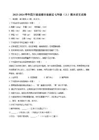 2023-2024学年四川省成都市高新区七年级（上）期末语文试卷（含详细答案解析）
