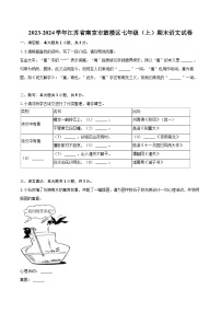 2023-2024学年江苏省南京市鼓楼区七年级（上）期末语文试卷（含详细答案解析）