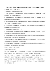 2023-2024学年江苏省宿迁市泗阳县七年级（上）期末语文试卷（含详细答案解析）