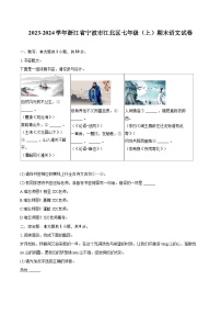 2023-2024学年浙江省宁波市江北区七年级（上）期末语文试卷（含详细答案解析）