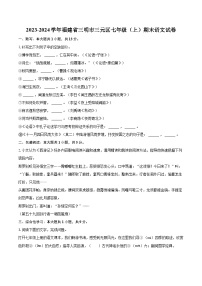 2023-2024学年福建省三明市三元区七年级（上）期末语文试卷（含详细答案解析）