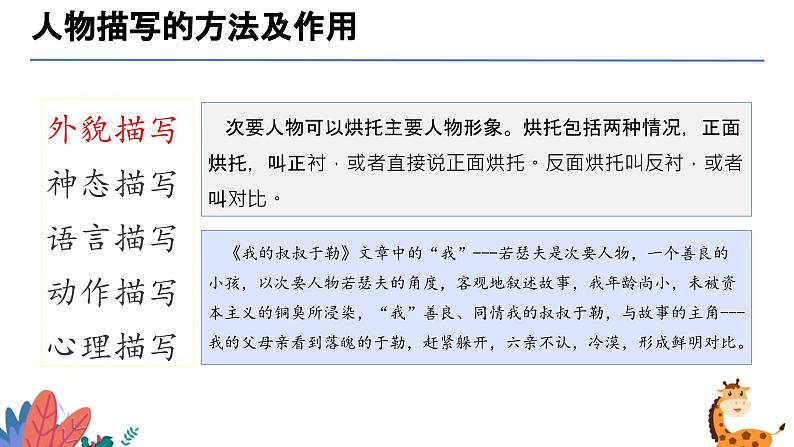 人物描写及作用（课件）-备战2025年中考语文一轮复习记叙文阅读技法突破第8页