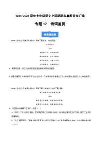七上语文期末真题汇编专题14 诗词鉴赏（原卷+答案）2024-2025学年上学期期 统编版全国通用