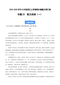 七上语文期末真题汇编专题20 散文阅读（一）（原卷+答案）2024-2025学年上学期期 统编版全国通用
