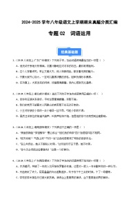 八上语文期末真题汇编专题02 词语运用（原卷+答案）2024-2025学年上学期期 统编版全国通用